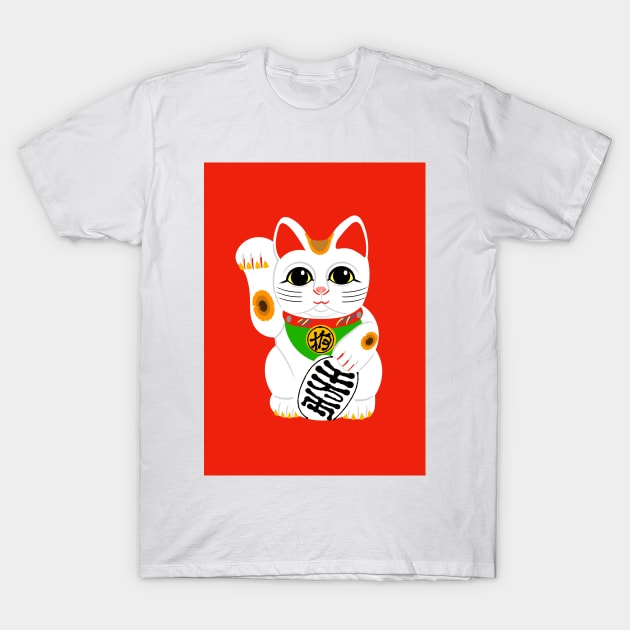 Chinese lucky cat t shirt best sale